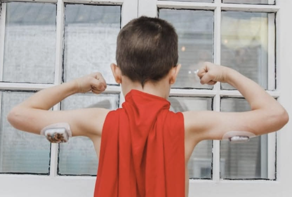 This is a picture of Hudson Smedley taken by Tori Smedley, just a few weeks after being diagnosed with type 1 diabetes at the age of 5, with his Omnipod and Dexcom gadgets that help monitor and give insulin when his body requires it. 
